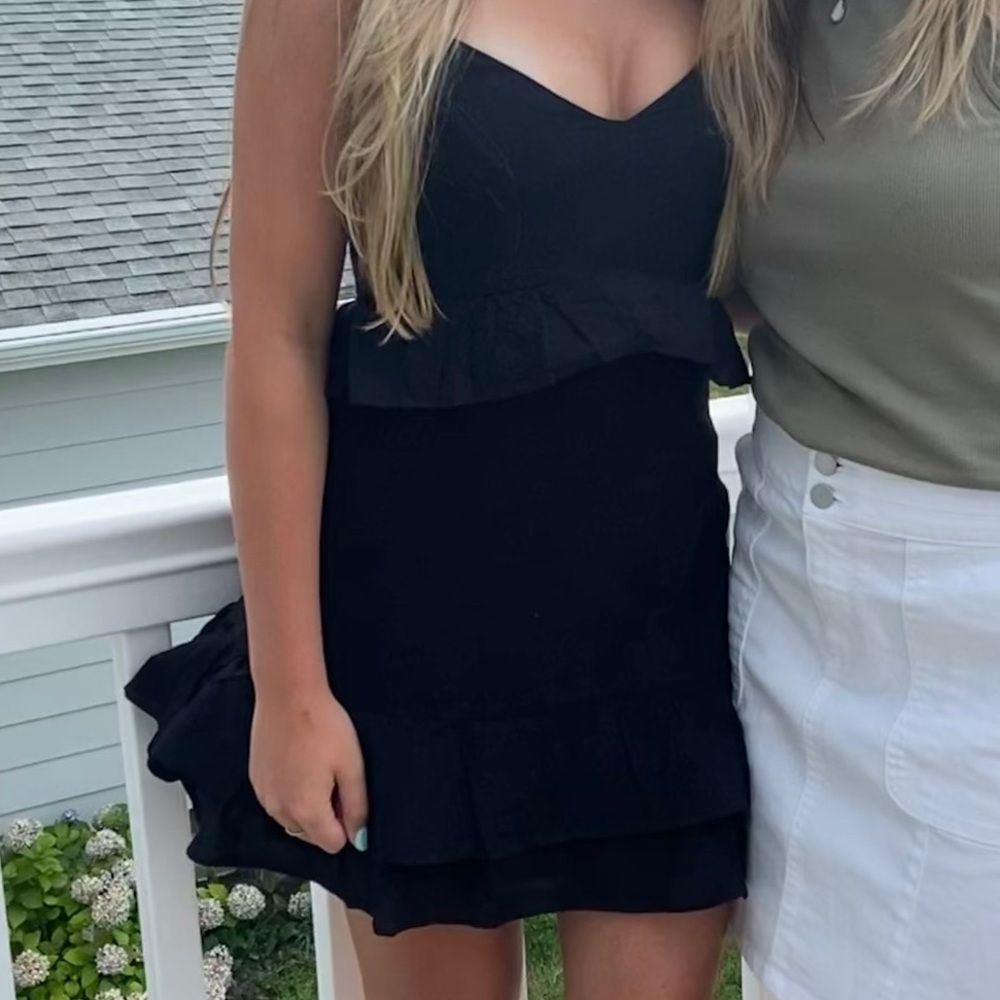 Francesca’s Ruffle Black Dress